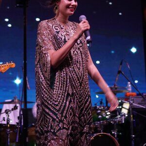 Modest Sparkly Elegant Evening Gown – Size Small (Fits XS–M)